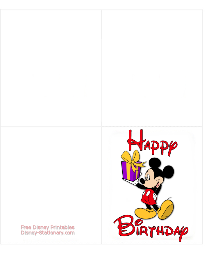 Free Printable Disney Birthday Cards
