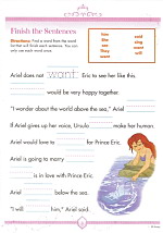 Ariel Finish Sentences Worksheet